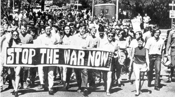 Florida State University students marching for anti-war protest : Tallahassee, Florida 1970