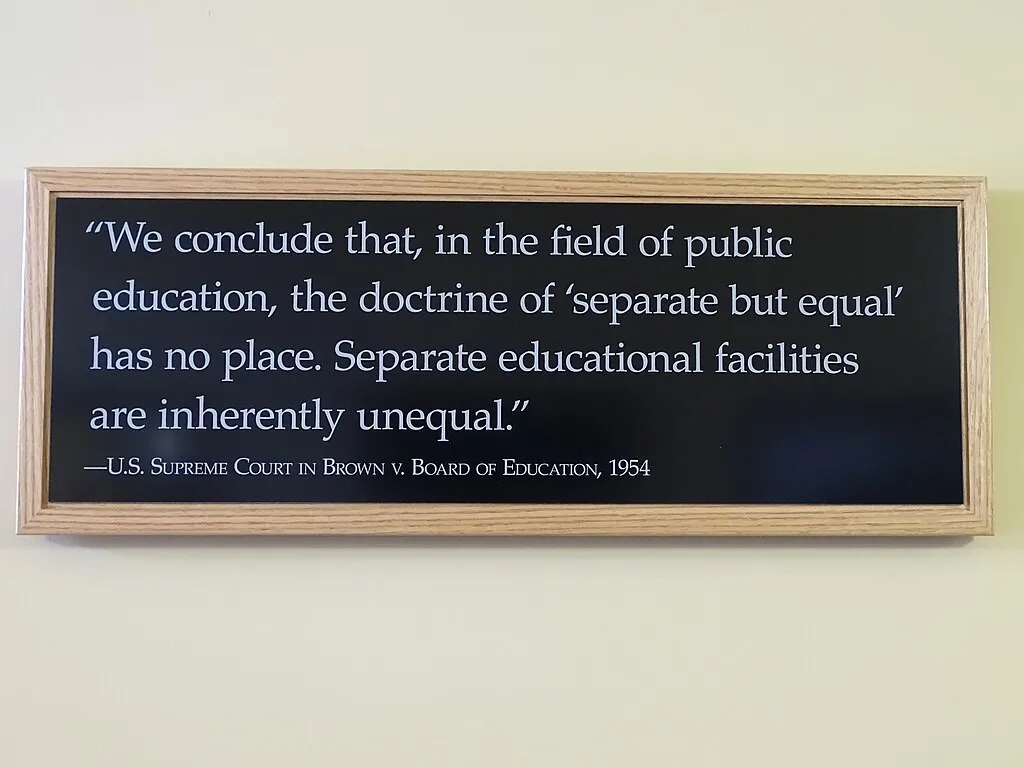 Quote on Segregation from Supreme Court Decision - Brown v. Board of Education Historic Site - Topeka - Kansas - USA